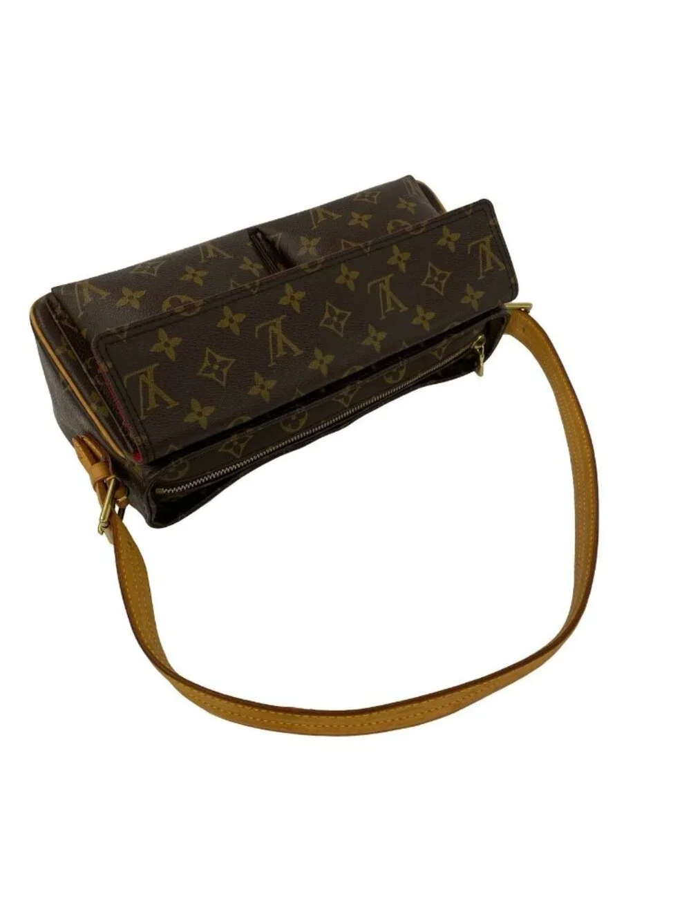 Louis Vuitton Viva-Cite MM Monogram Leather Shoulder Bag Brown